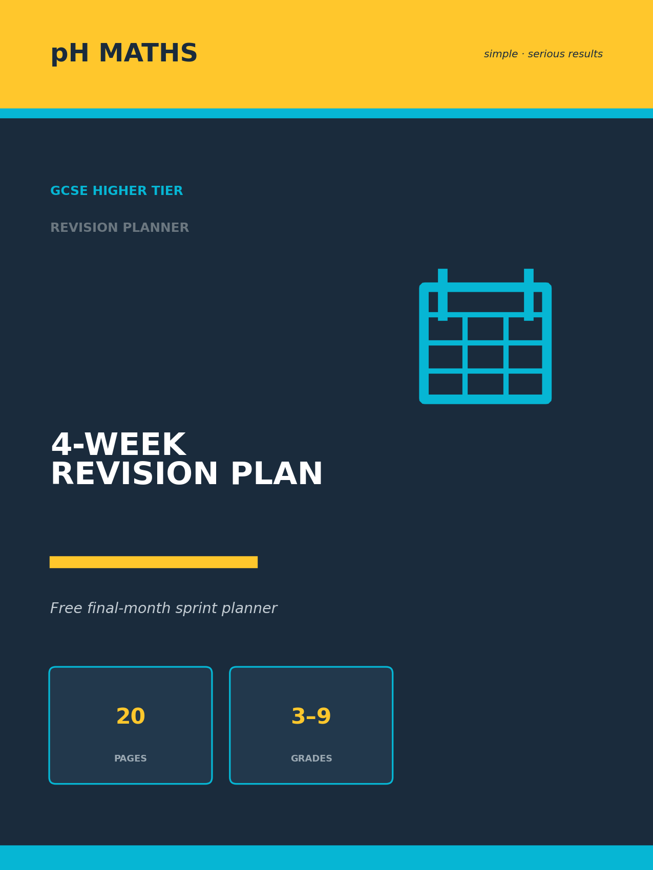 pH Maths · 4-Week GCSE Higher Maths Revision Planner (Free)