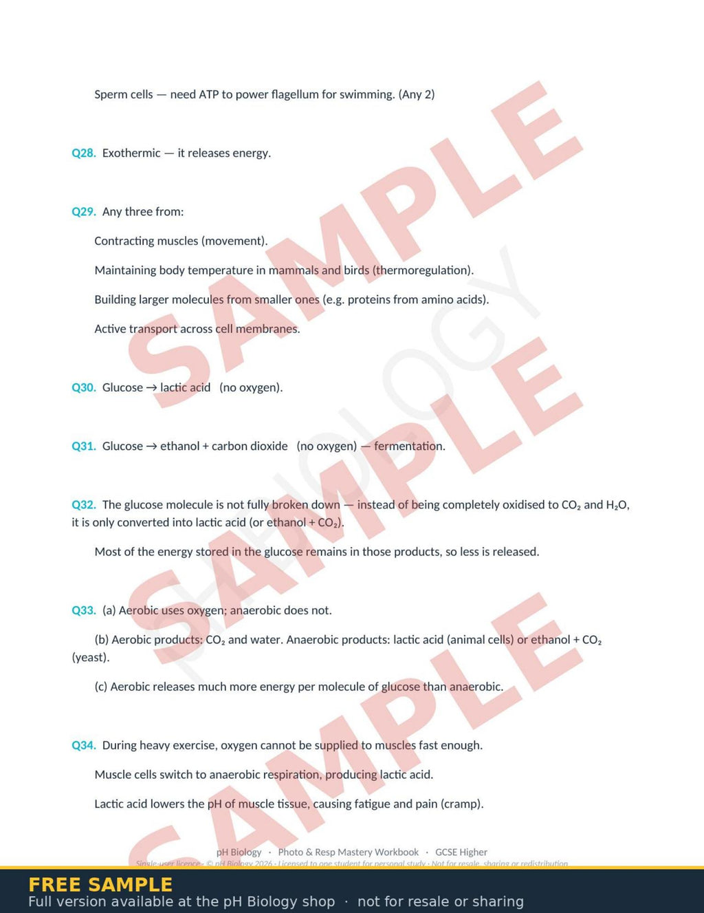 pH Biology · Photosynthesis & Respiration Mastery Workbook