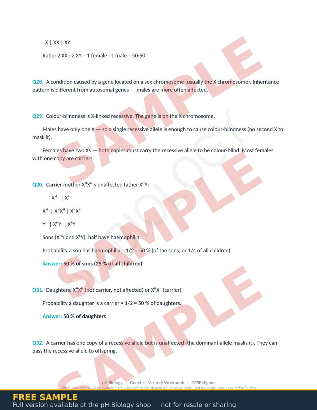 pH Biology · Genetics & Inheritance Mastery Workbook