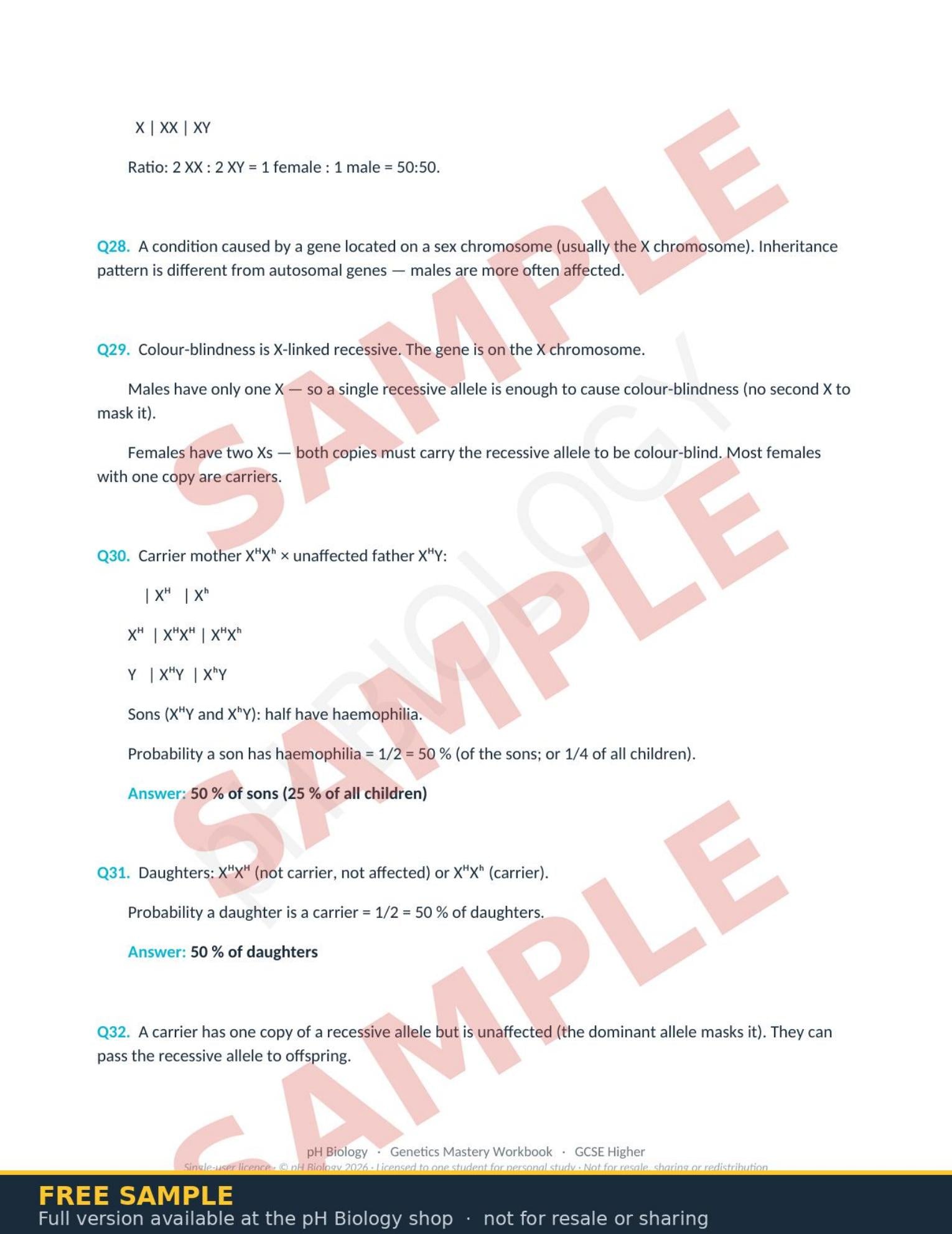 pH Biology · Genetics & Inheritance Mastery Workbook