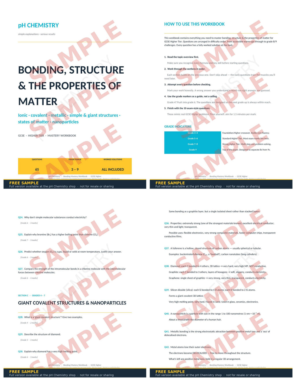 pH Chemistry · Bonding, Structure & The Properties of Matter Mastery Workbook