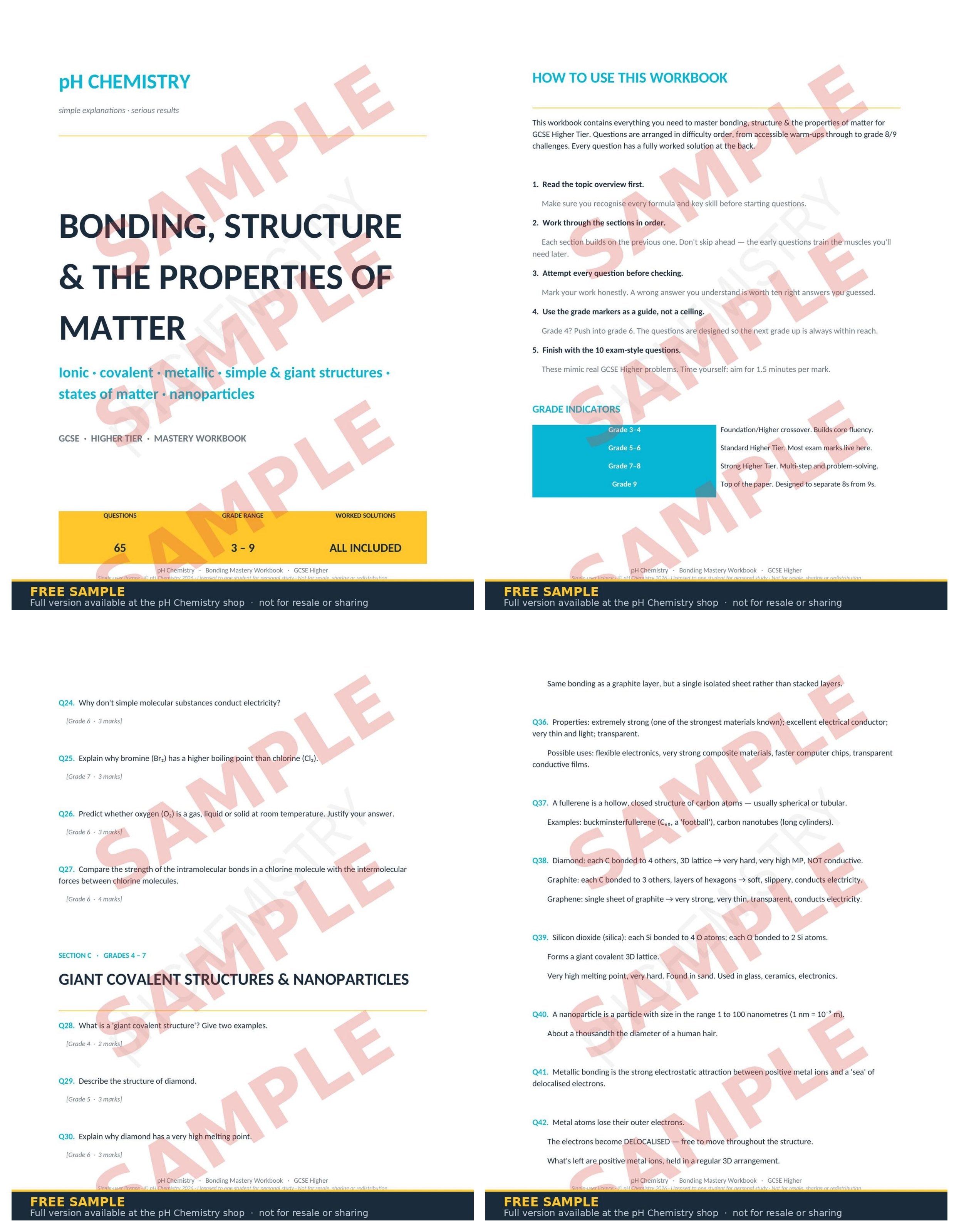 pH Chemistry · Bonding, Structure & The Properties of Matter Mastery Workbook