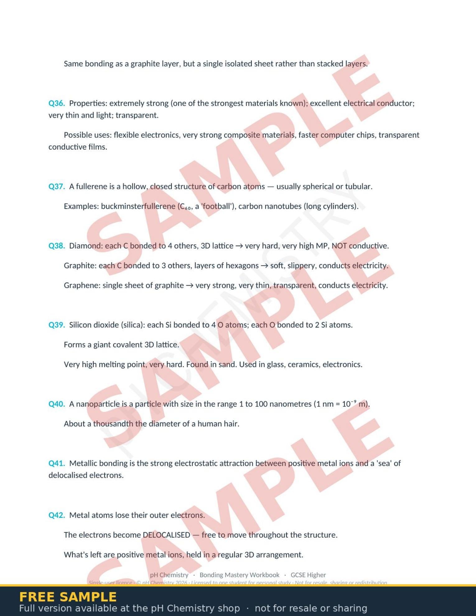 pH Chemistry · Bonding, Structure & The Properties of Matter Mastery Workbook