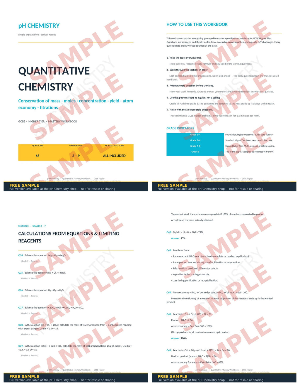 pH Chemistry · Quantitative Chemistry Mastery Workbook