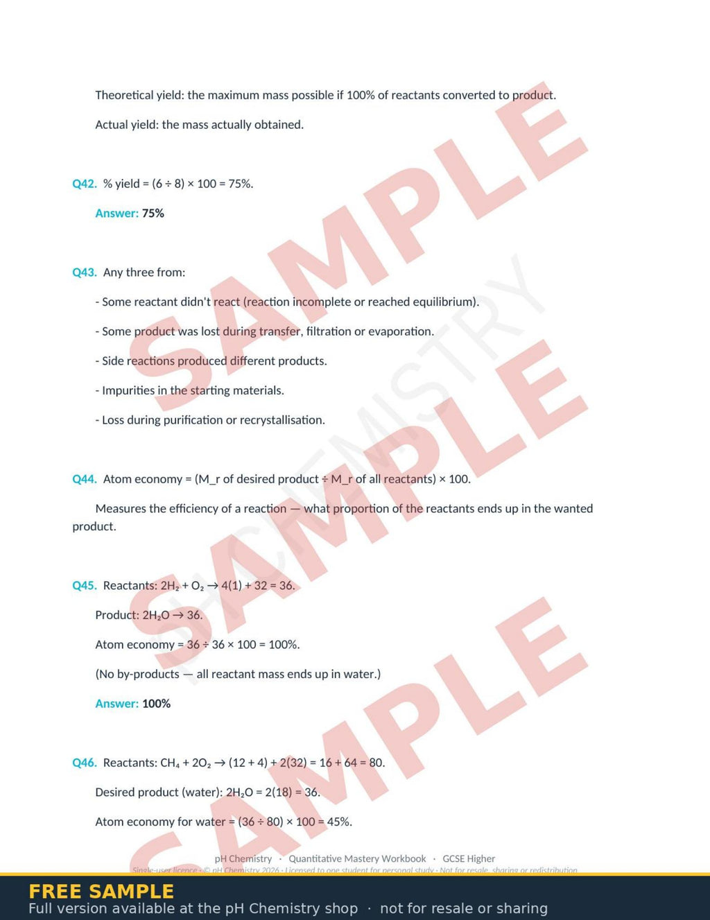 pH Chemistry · Quantitative Chemistry Mastery Workbook