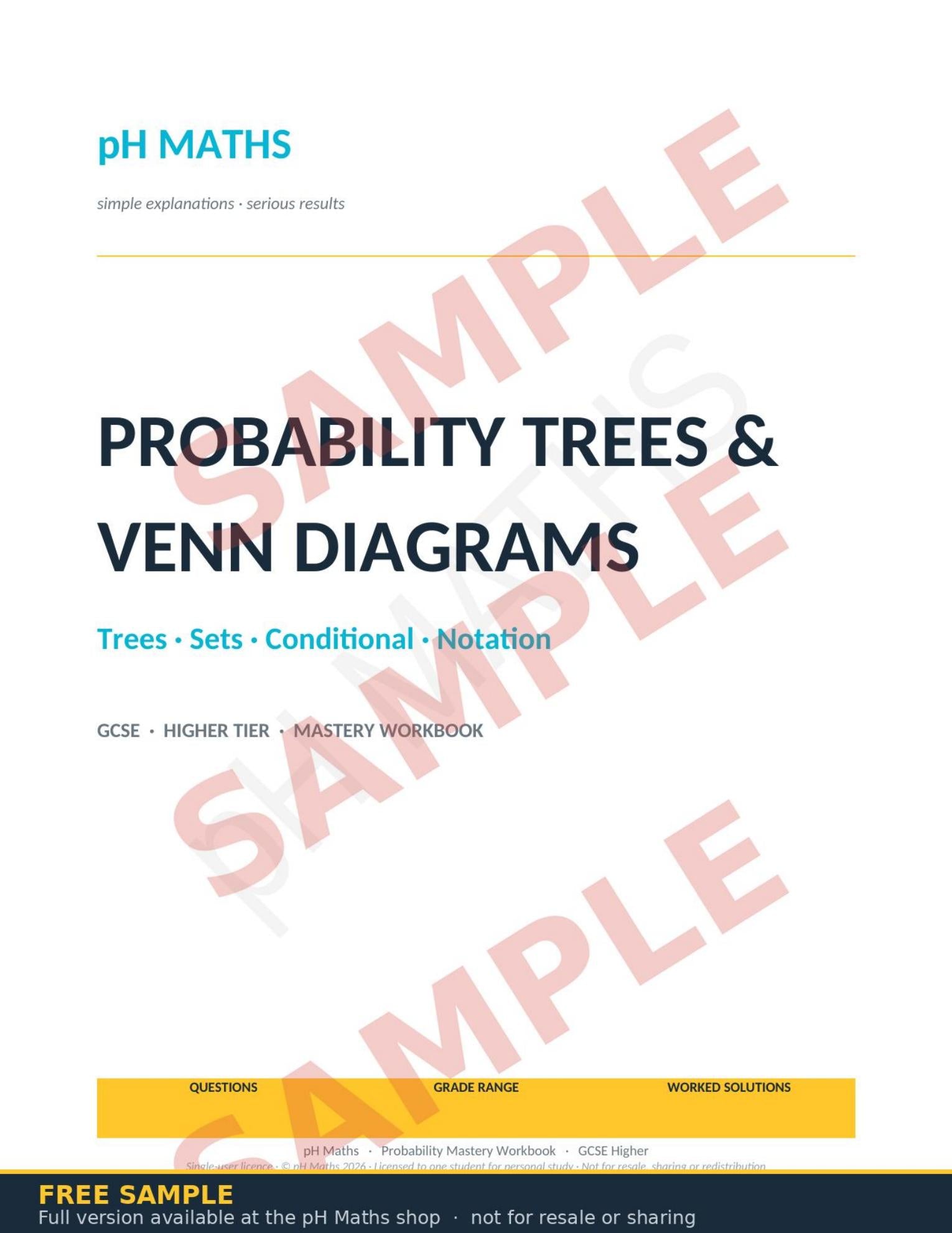 pH Maths · Probability Mastery Workbook