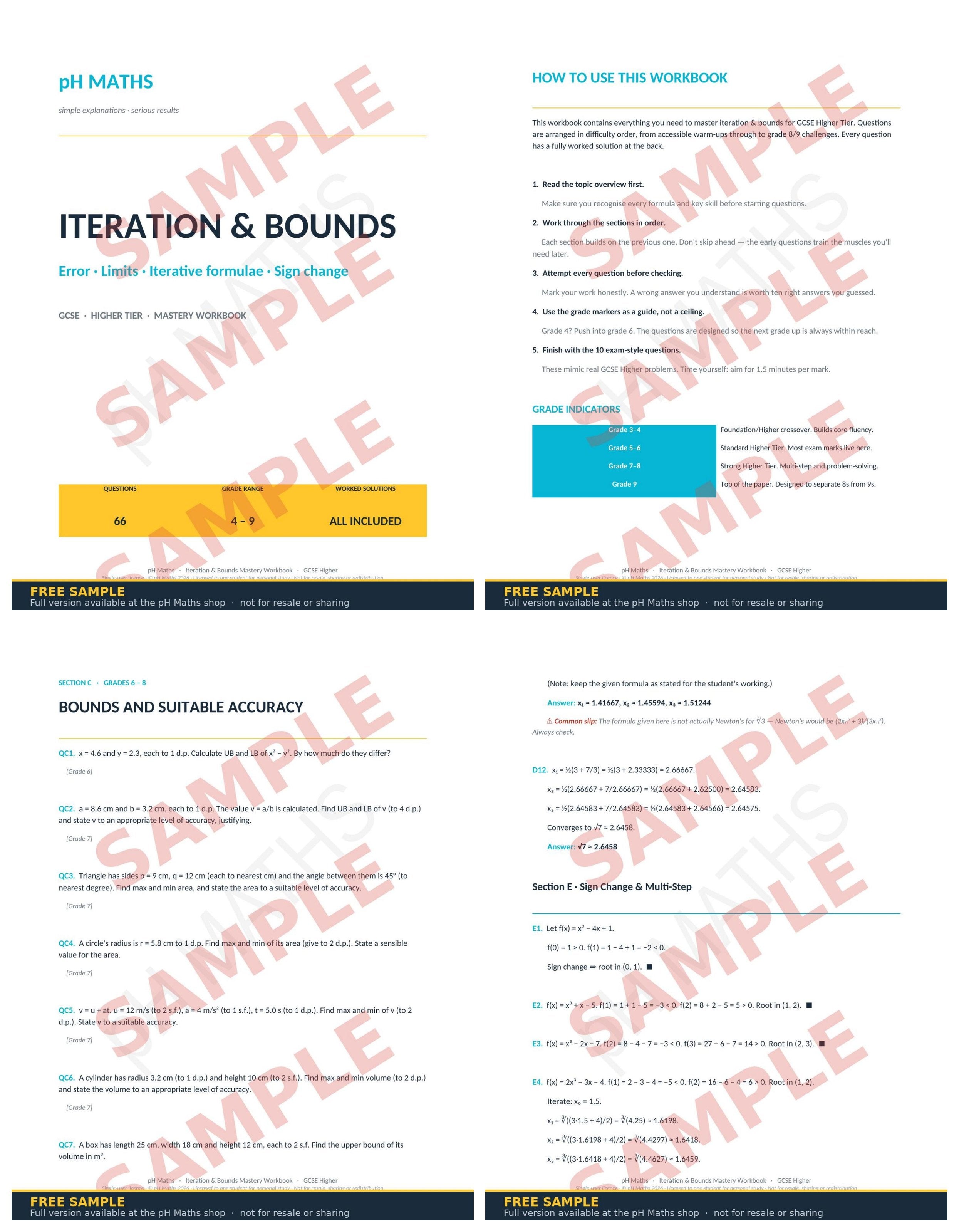 pH Maths · Iteration & Bounds Mastery Workbook