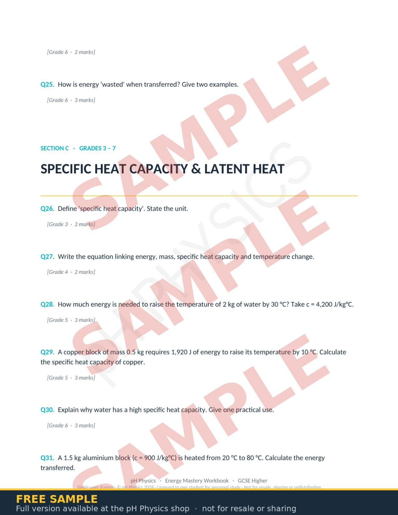 pH Physics · Energy Mastery Workbook