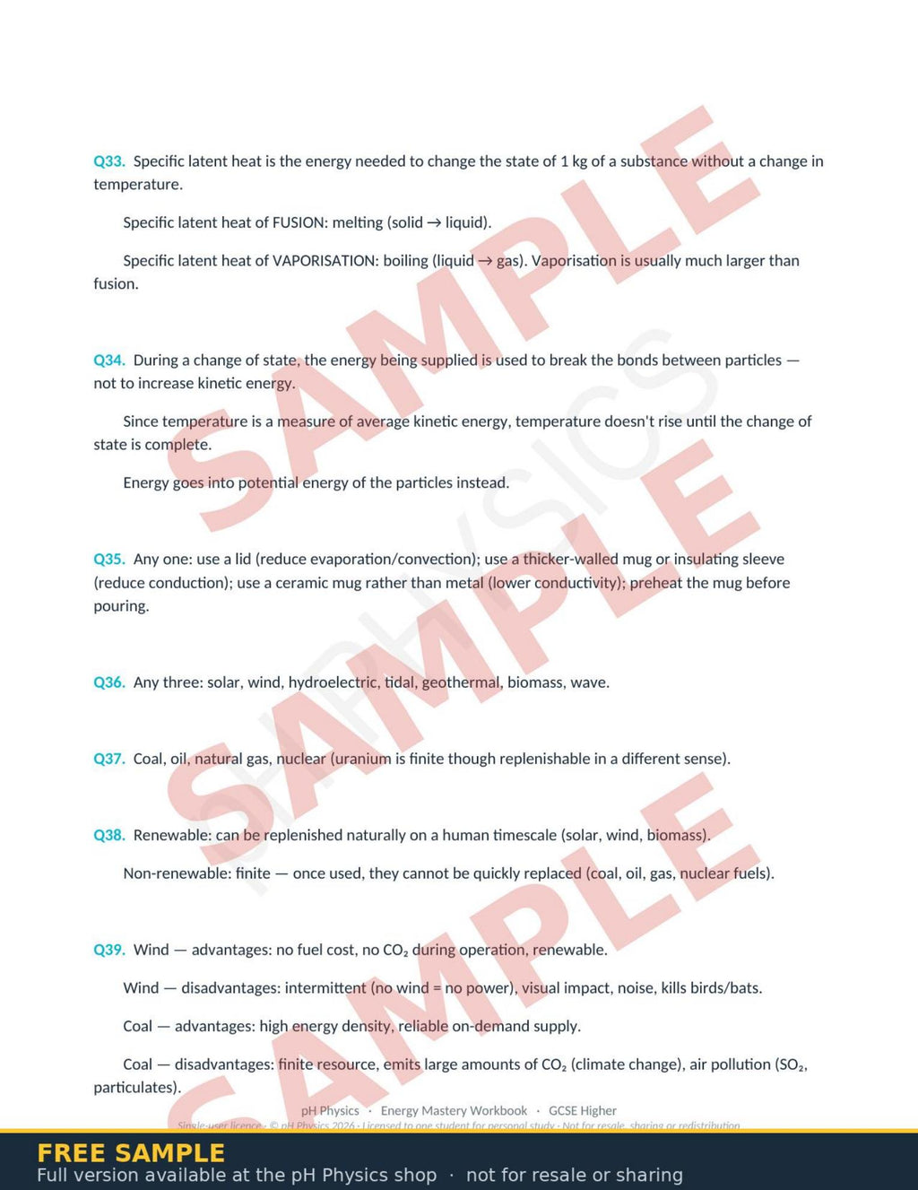 pH Physics · Energy Mastery Workbook