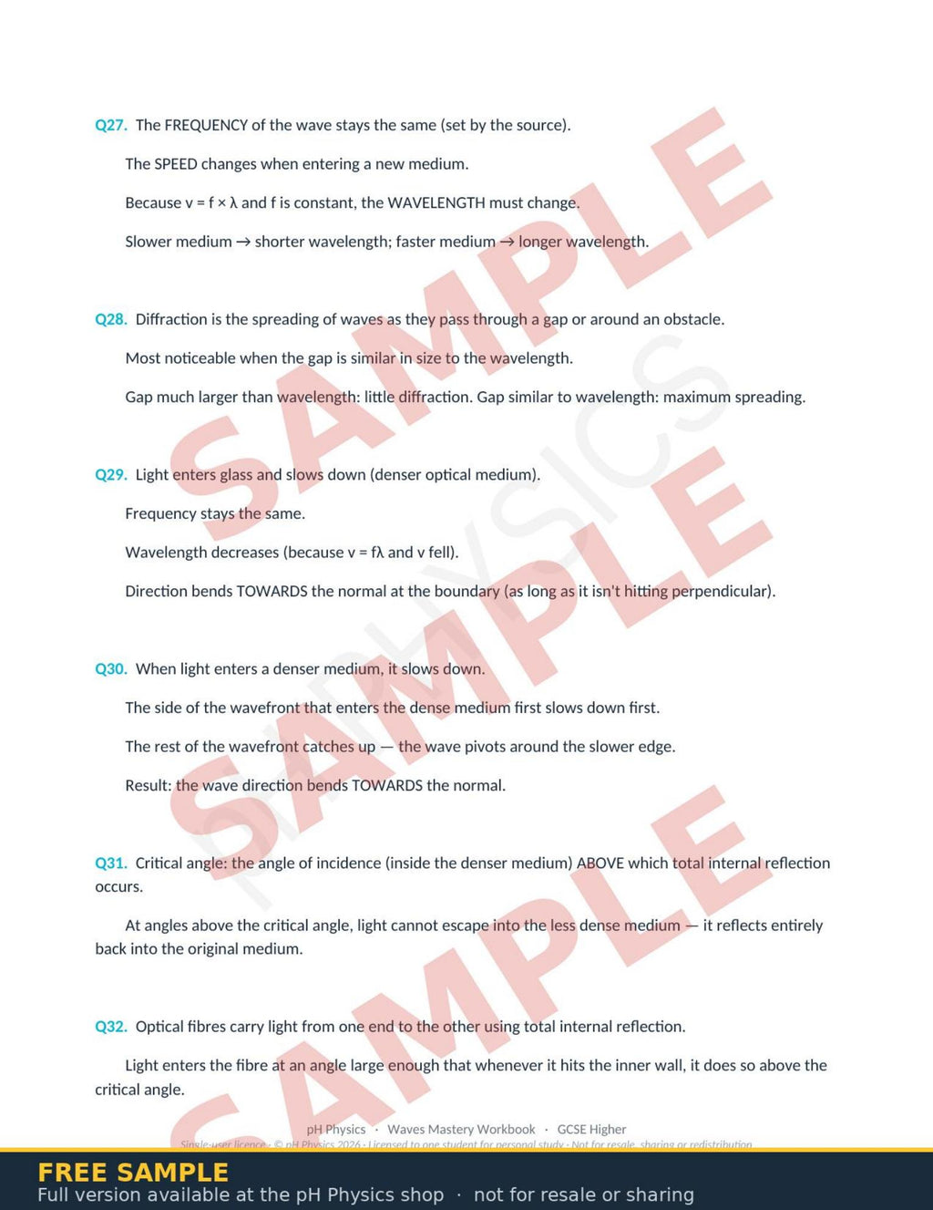 pH Physics · Waves Mastery Workbook