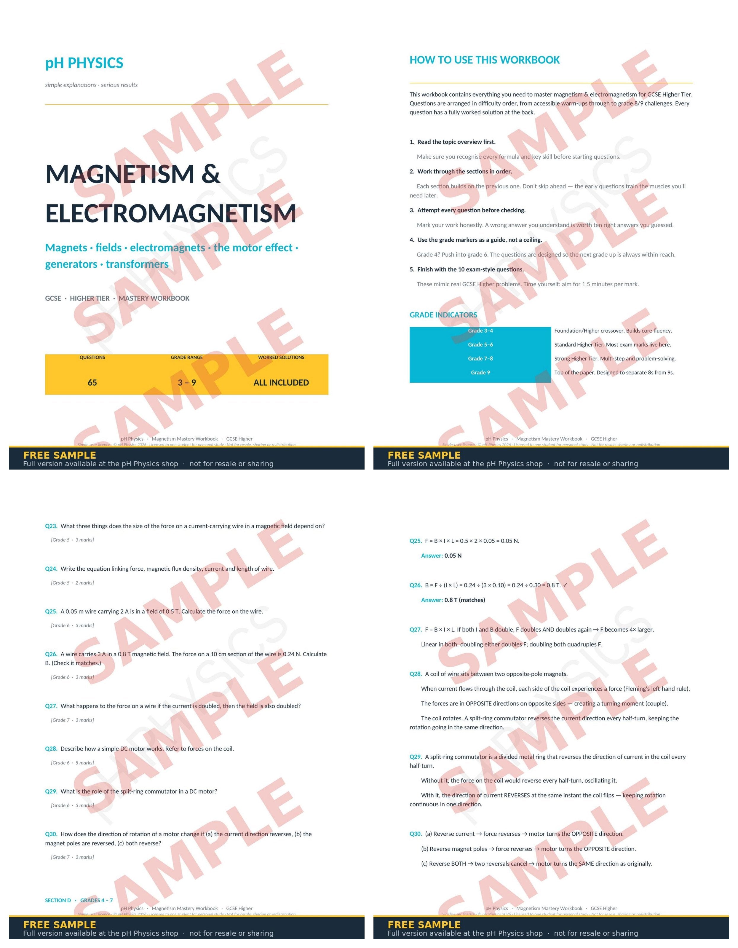 pH Physics · Magnetism & Electromagnetism Mastery Workbook