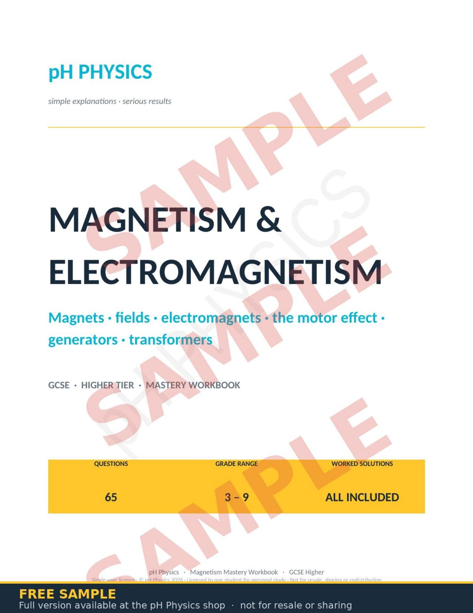 pH Physics · Magnetism & Electromagnetism Mastery Workbook