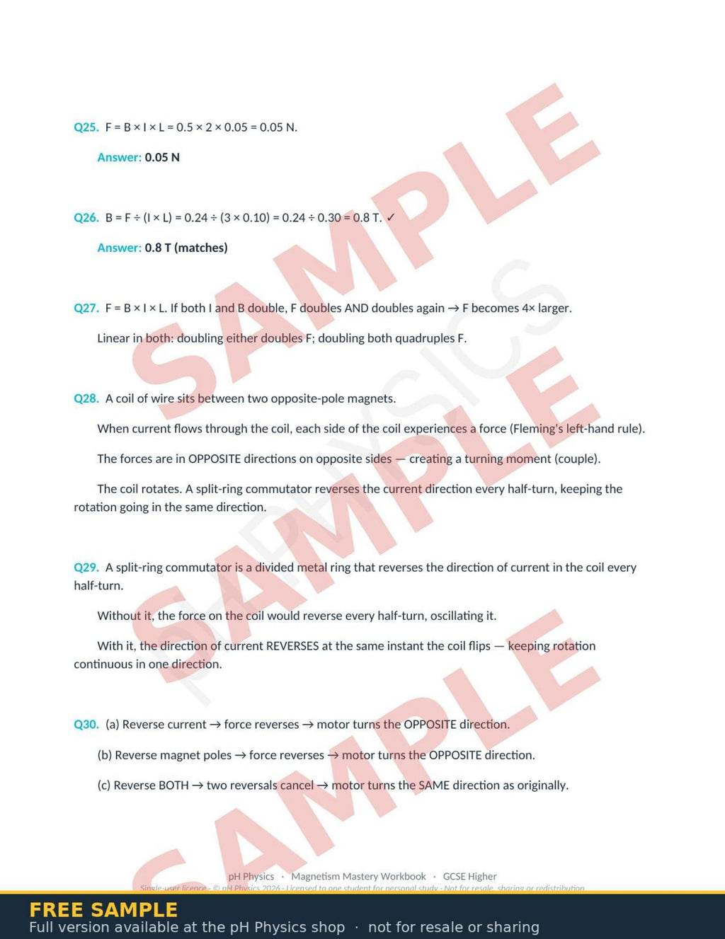 pH Physics · Magnetism & Electromagnetism Mastery Workbook