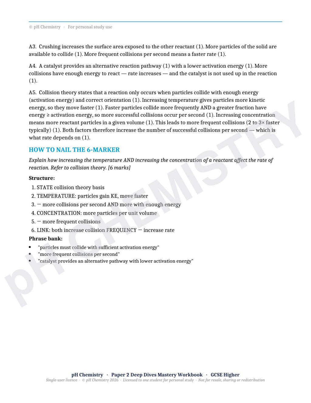 pH Chemistry · Paper 2 Deep Dives · Mastery Workbook