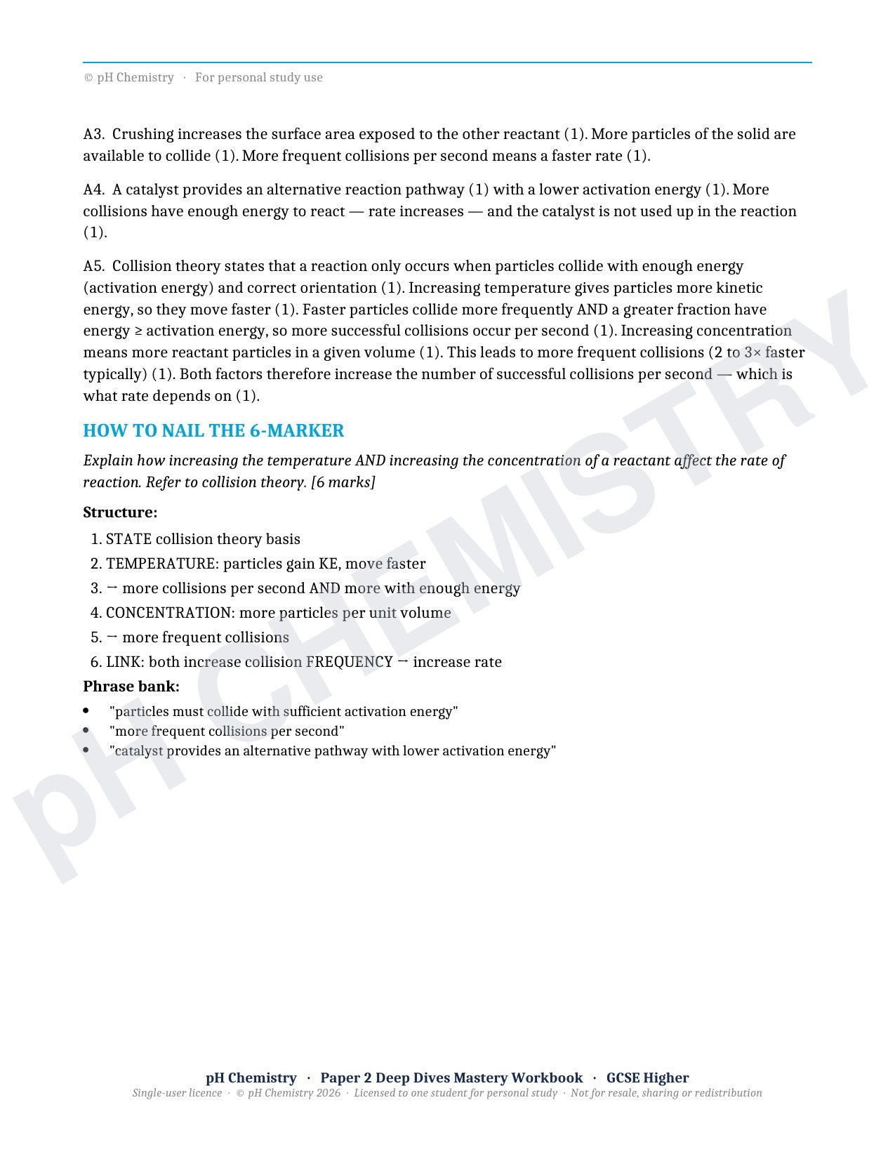 pH Chemistry · Paper 2 Deep Dives · Mastery Workbook