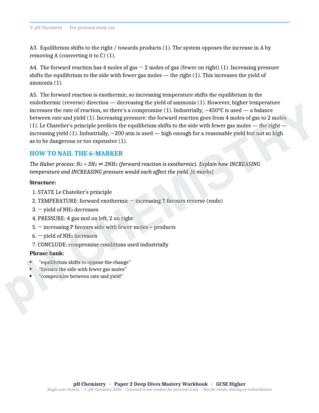 pH Chemistry · Paper 2 Deep Dives · Mastery Workbook